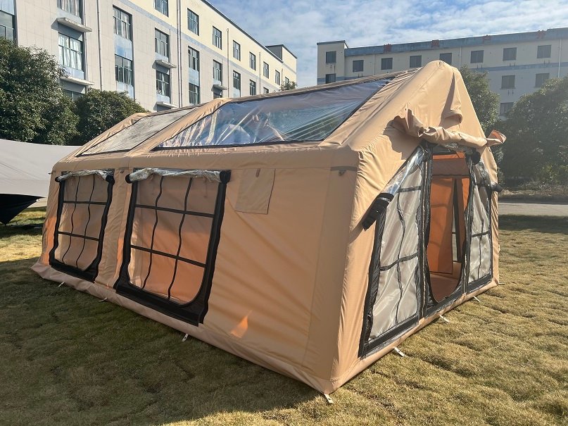 Easy Setup Canvas Inflatable Tent for 6-8 Persons | Spacious & Durable Camping Shelter