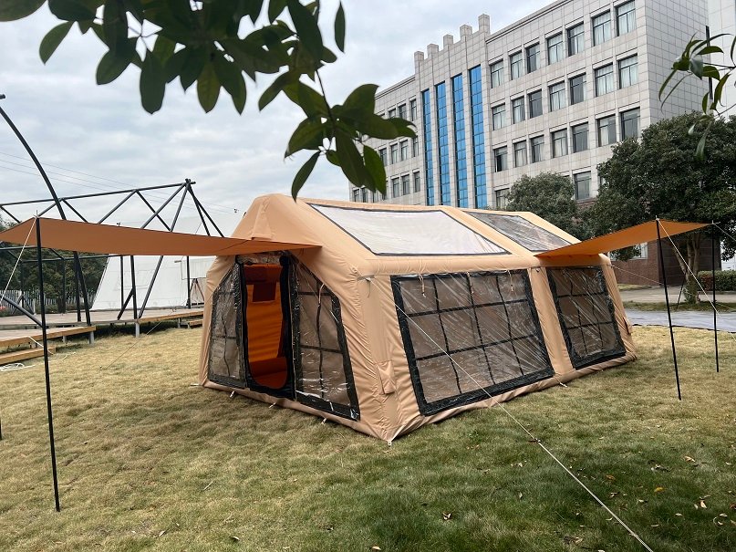 Easy Setup Canvas Inflatable Tent for 6-8 Persons | Spacious & Durable Camping Shelter