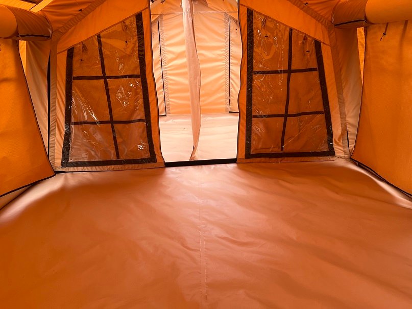 Easy Setup Canvas Inflatable Tent for 6-8 Persons | Spacious & Durable Camping Shelter