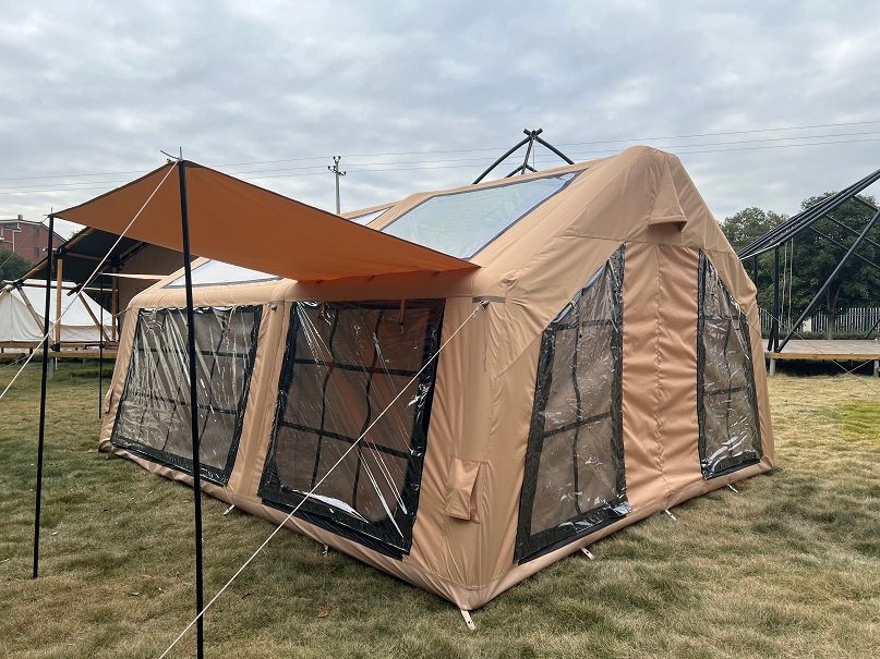 Easy Setup Canvas Inflatable Tent for 6-8 Persons | Spacious & Durable Camping Shelter