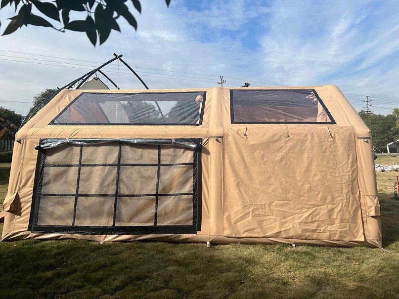 Easy Setup Canvas Inflatable Tent for 6-8 Persons | Spacious & Durable Camping Shelter