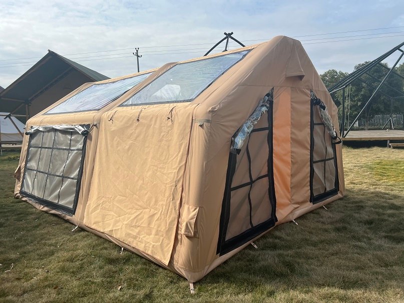 Easy Setup Canvas Inflatable Tent for 6-8 Persons | Spacious & Durable Camping Shelter