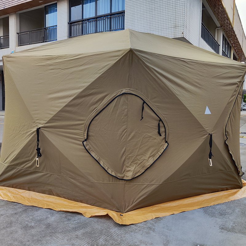 Middle Eastern Hexagonal Double-Layer Hub Folding Tent | Ultimate Protection for Harsh Climates